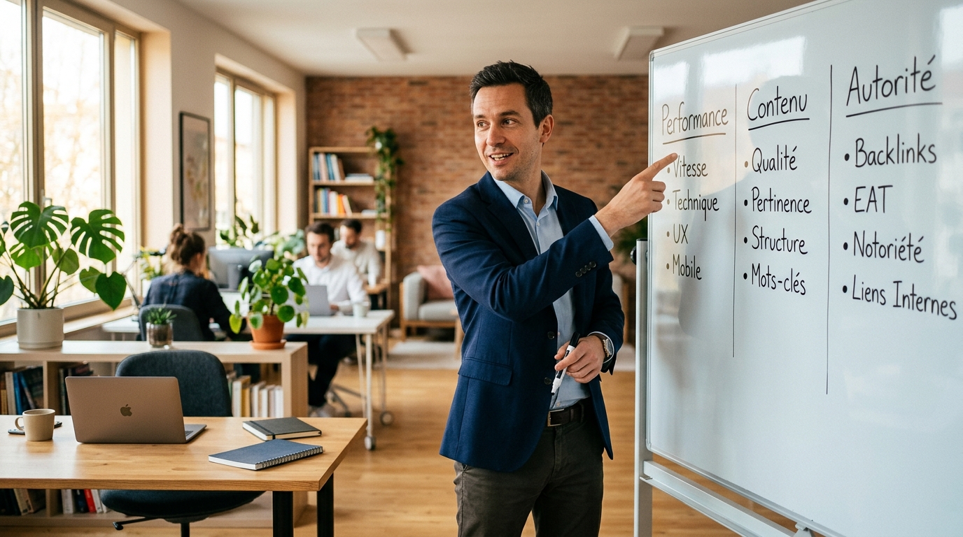 Consultant seo saas trois piliers