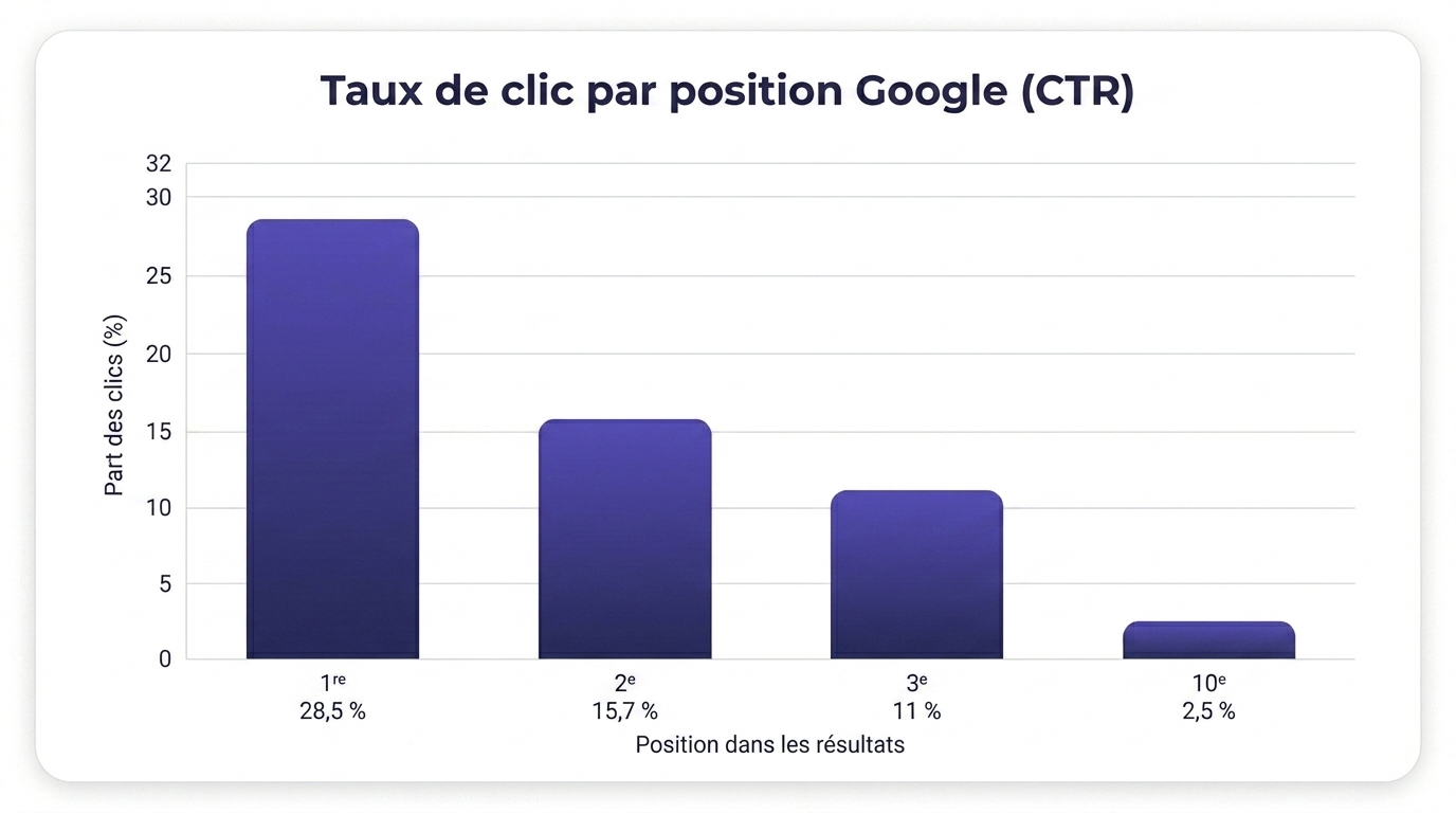 Taux de clic position google